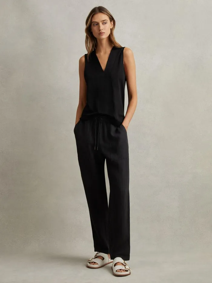 Women Reiss Tops Mira VNeck Shell Top Black
