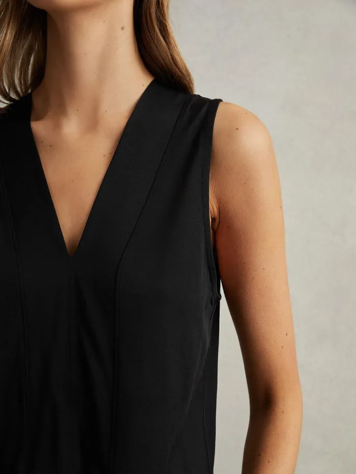 Women Reiss Tops Mira VNeck Shell Top Black