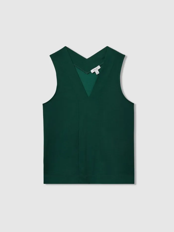 Women Reiss Tops Mira VNeck Shell Top Green
