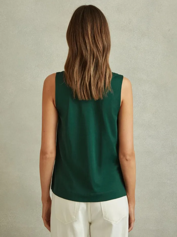 Women Reiss Tops Mira VNeck Shell Top Green