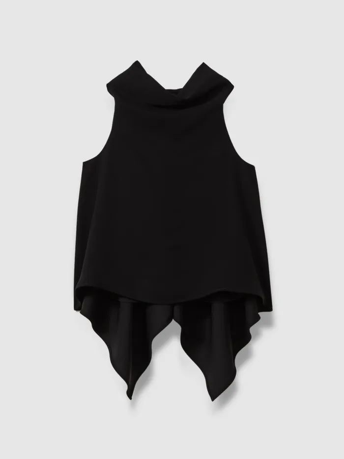 Women Reiss Tops Simone Split Back Cowl Neck Top Black