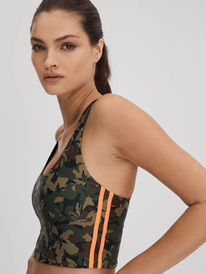 Women Reiss Tops Upside Camouflage Sports Bra Camo