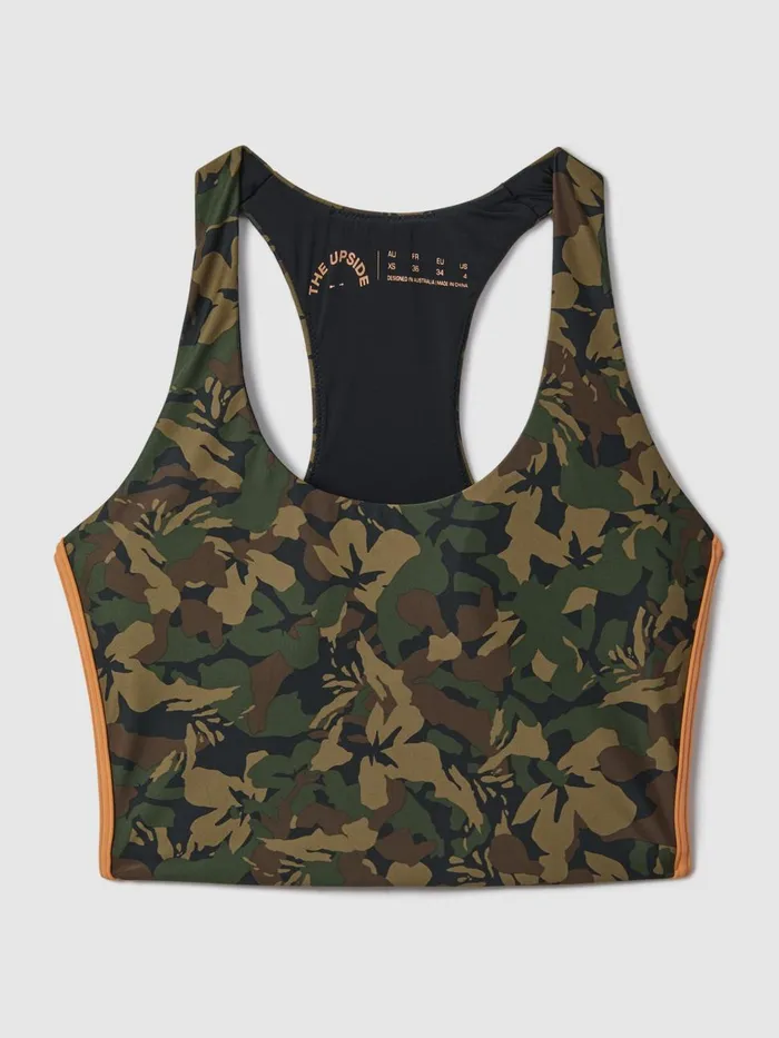 Women Reiss Tops Upside Camouflage Sports Bra Camo