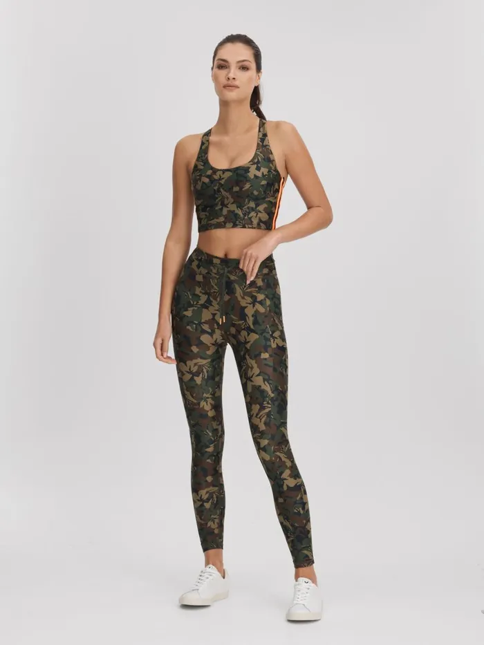 Women Reiss Tops Upside Camouflage Sports Bra Camo