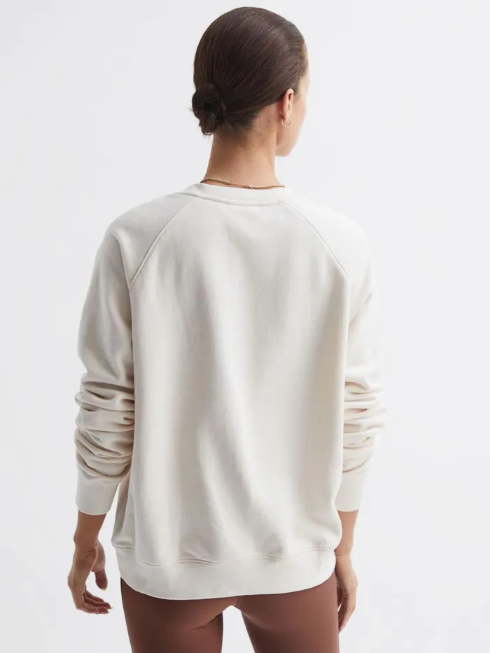 Women Reiss Tops Upside Cotton Crew Neck Jumper Natural