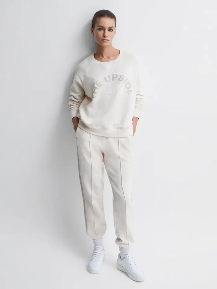 Women Reiss Tops Upside Cotton Crew Neck Jumper Natural