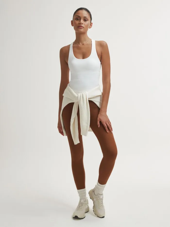 Women Reiss Tops Upside Shelf Bra Sports Vest White