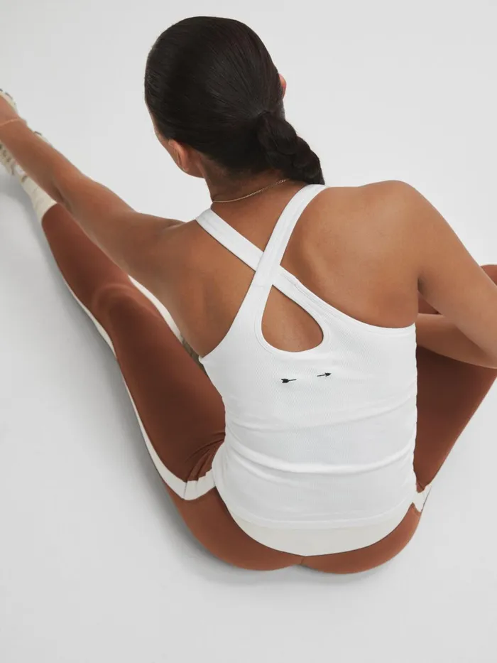 Women Reiss Tops Upside Shelf Bra Sports Vest White