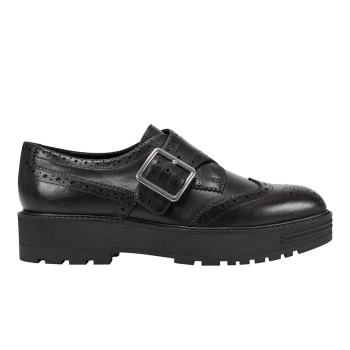 Women Remona Monk Strap Loafer Black Leather Marc Fisher Loafers and Flats