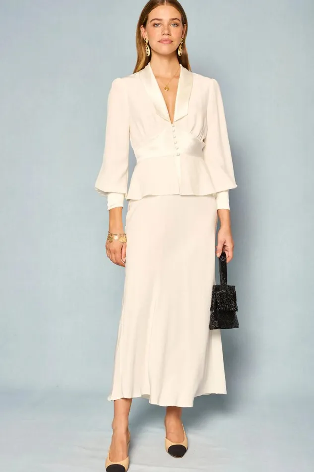 Women RIXO All Bridal Adeline Silk Top Satin Back Silk Crepe