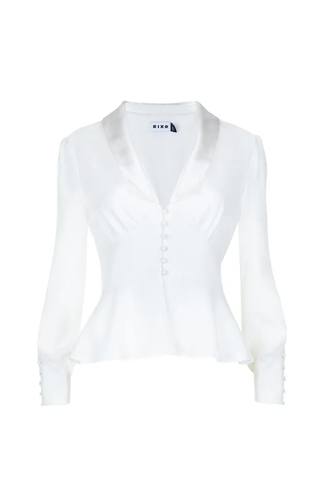 Women RIXO All Bridal Adeline Silk Top Satin Back Silk Crepe
