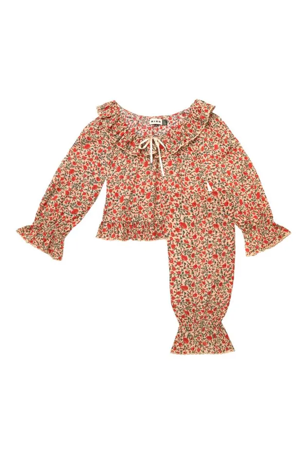 Women RIXO All Clothing Bobbie Cotton Coord Ditsy Trail Cream