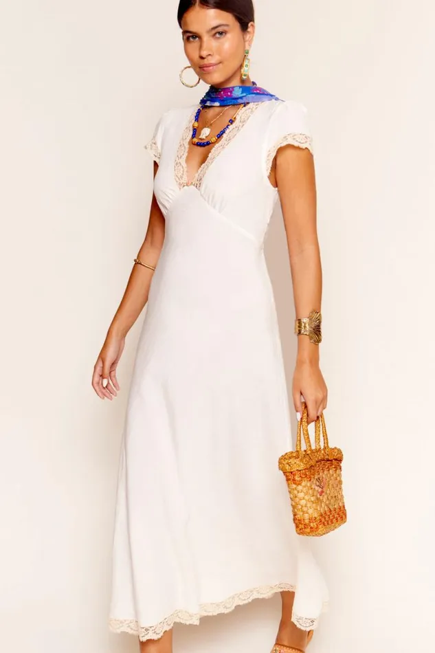 Women RIXO All Clothing Clarice Midi Dress Cream
