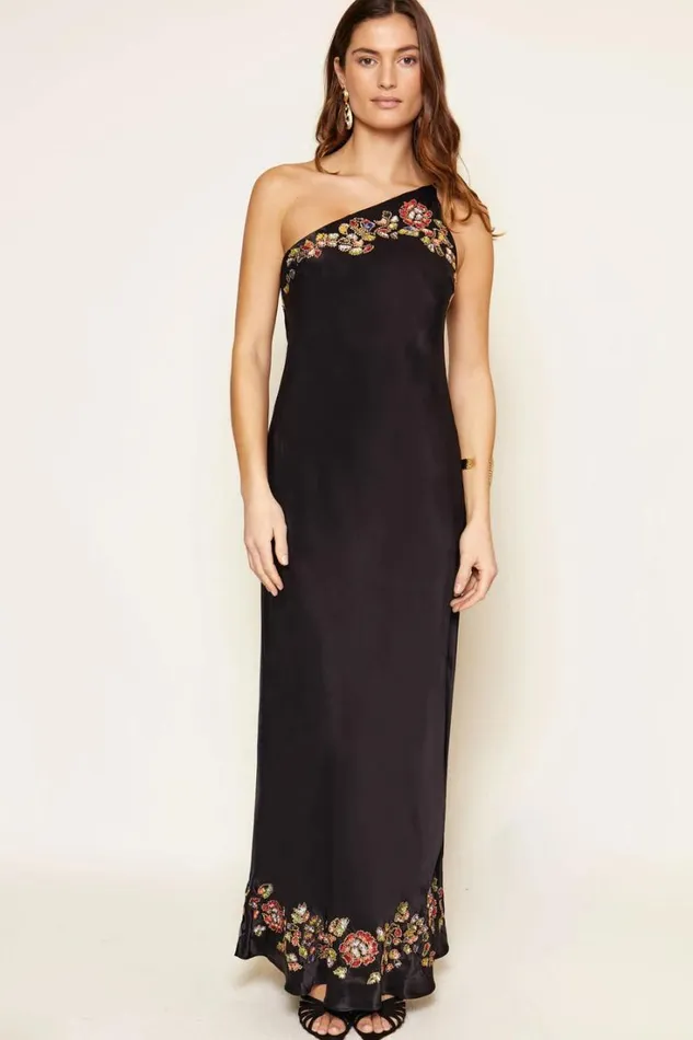 Women RIXO All Clothing Doutzen Embellished Gown Waterblossom Embellishment Black
