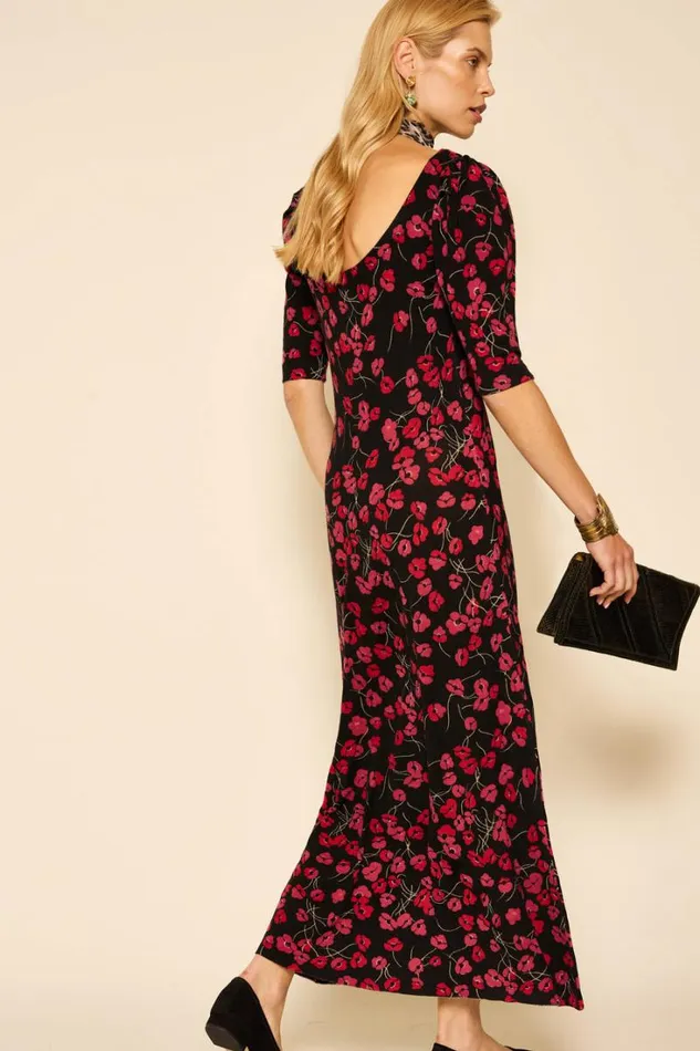 Women RIXO All Clothing Elias Wool Midi Dress Autumn Cherry Red