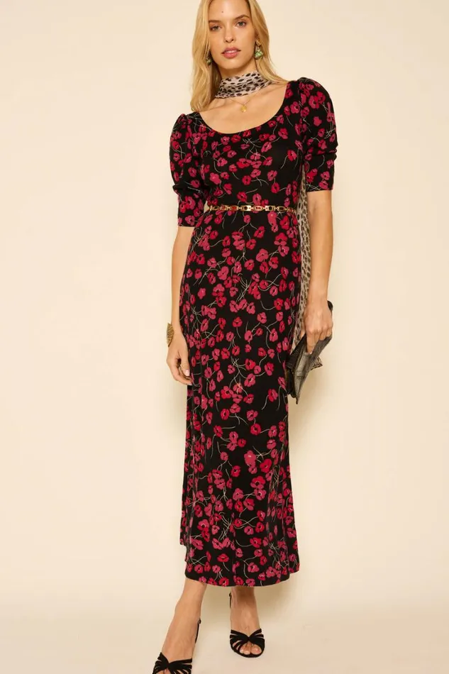 Women RIXO All Clothing Elias Wool Midi Dress Autumn Cherry Red