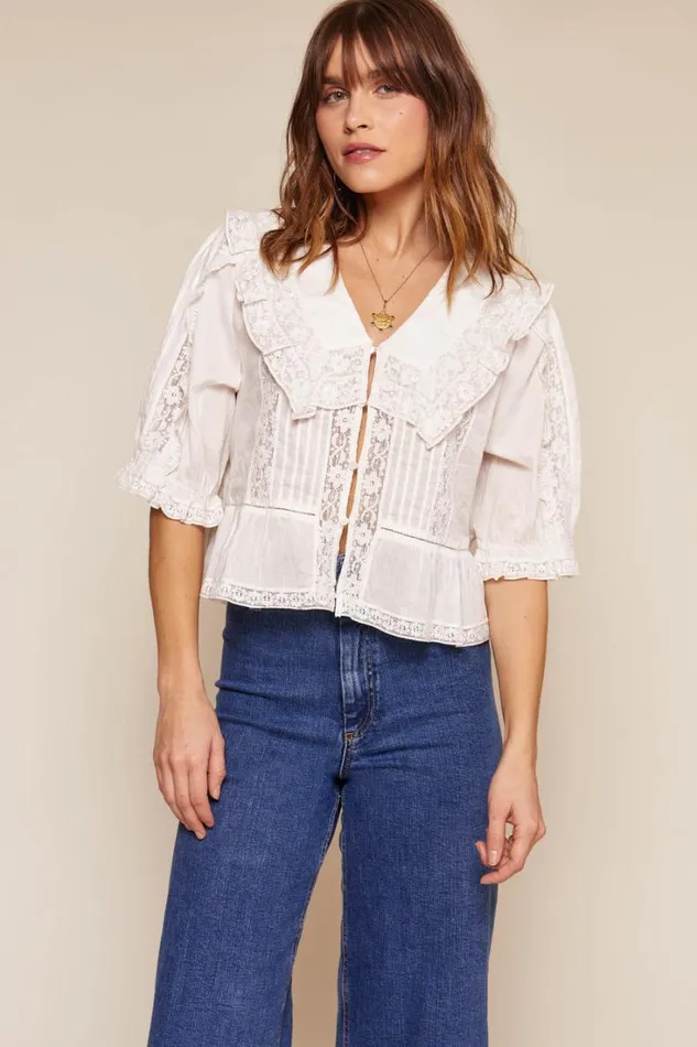 Women RIXO All Clothing Ellery Cotton Blouse White