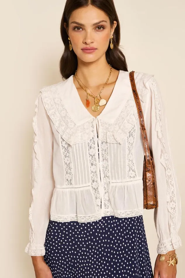 Women RIXO All Clothing Maribelle Cotton Blouse Ivory