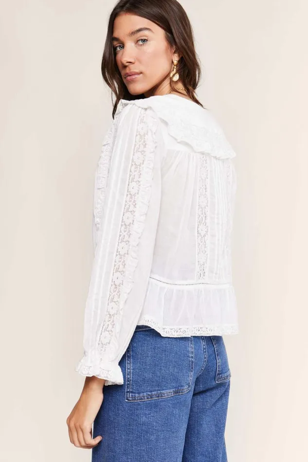 Women RIXO All Clothing Maribelle Cotton Blouse Ivory