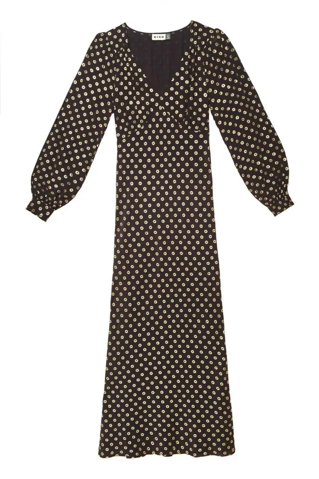 Women RIXO All Clothing Mavis Midi Dress Shibori Gold