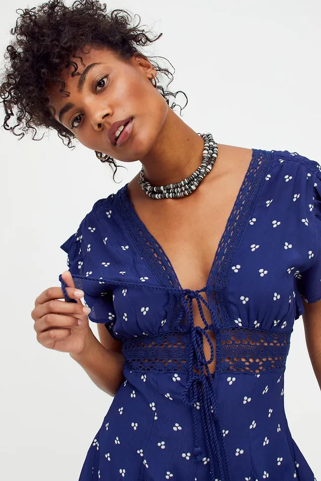 Women Rompers Free People Morning Sun Romper Navy Combo