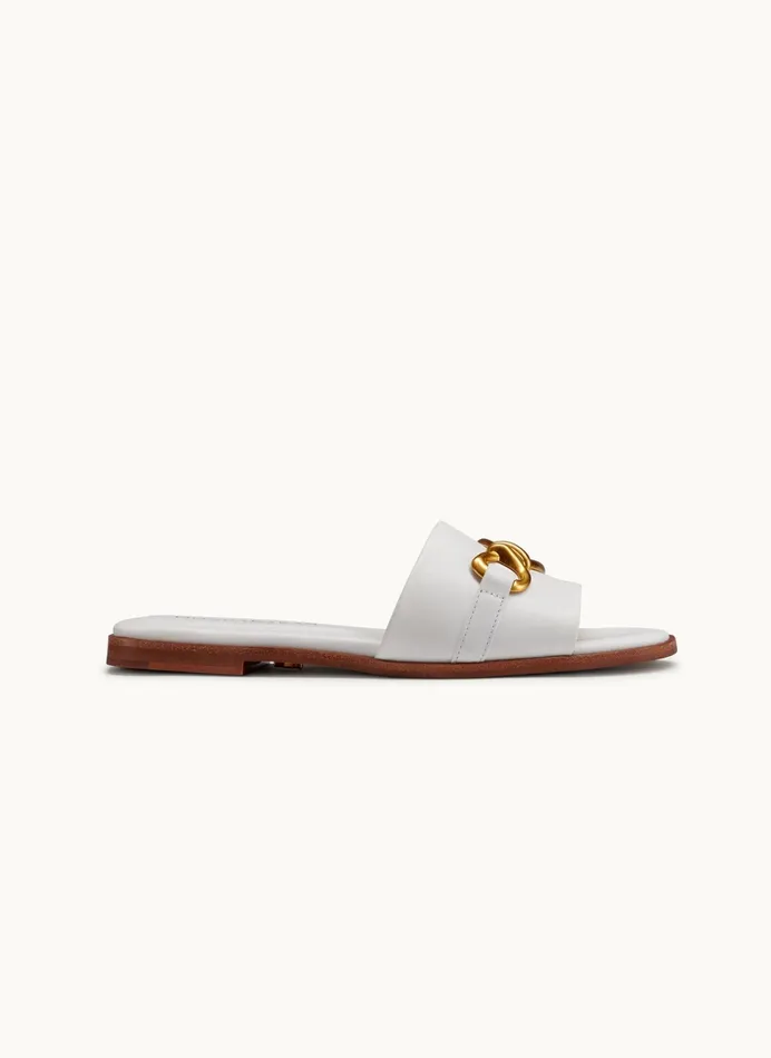 Women Sandals Donna Karan HAYLEN FLAT SANDAL White