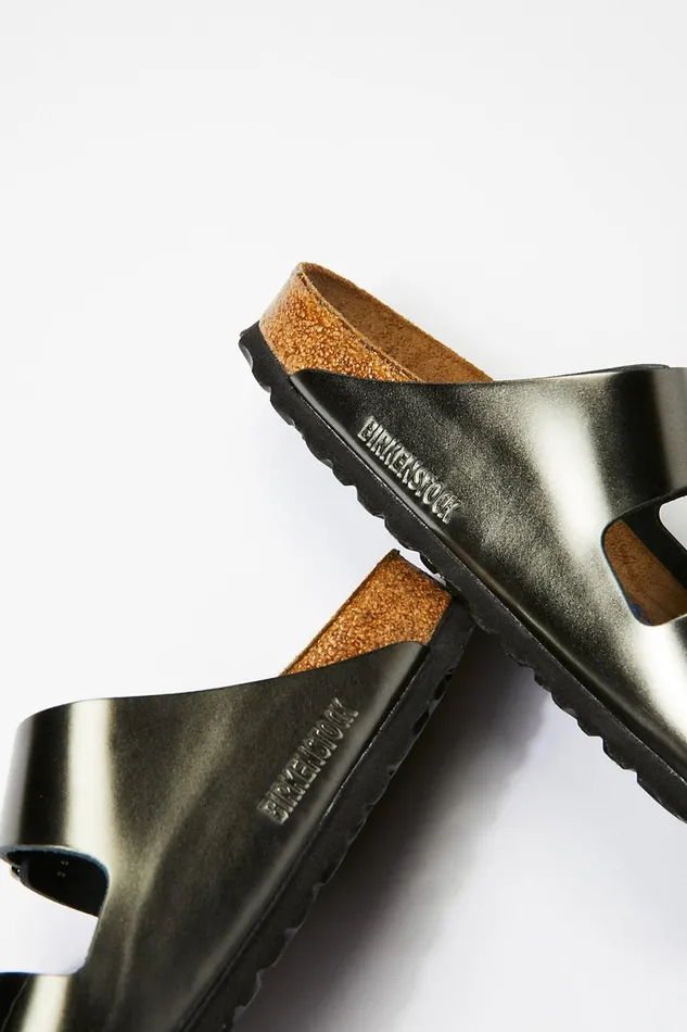 Women Sandals Free People Arizona Metallic Birkenstock Sandals Anthracite