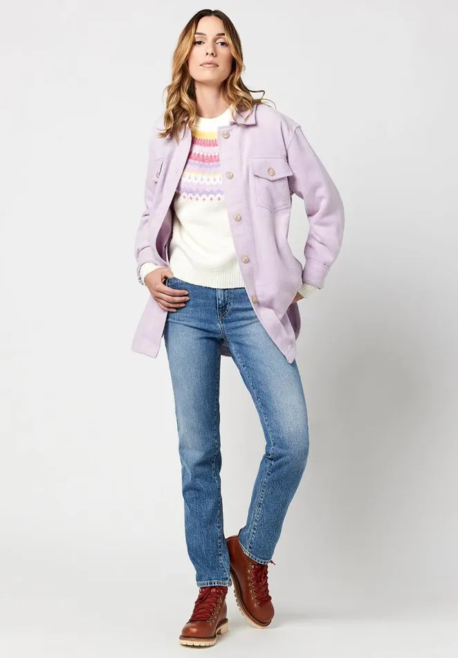 Women Savannah Woven Shacket Pastel Lilac Buffalo David Bitton Jackets