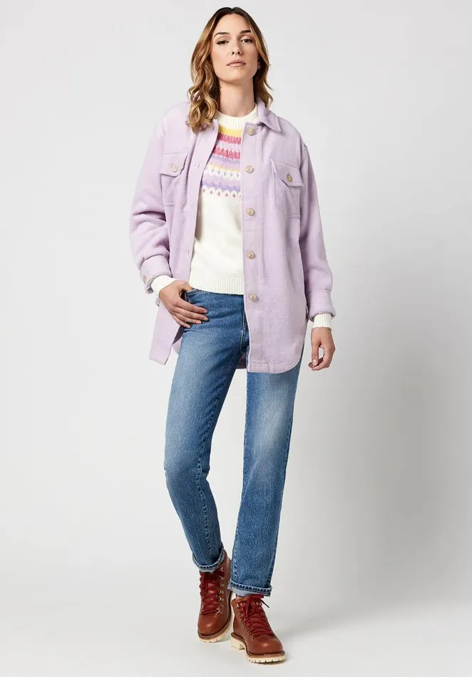 Women Savannah Woven Shacket Pastel Lilac Buffalo David Bitton Jackets