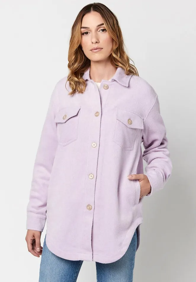 Women Savannah Woven Shacket Pastel Lilac Buffalo David Bitton Jackets