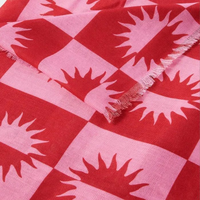 Women Scarves and Womenswear Katie Loxton Le Soleil Printed Scarf 8211 Red And Pink