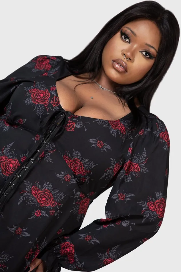 Women Shirt Killstar Hail Pandora Maxi Dress