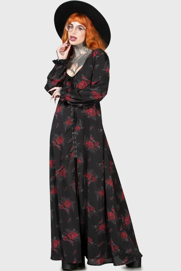 Women Shirt Killstar Hail Pandora Maxi Dress
