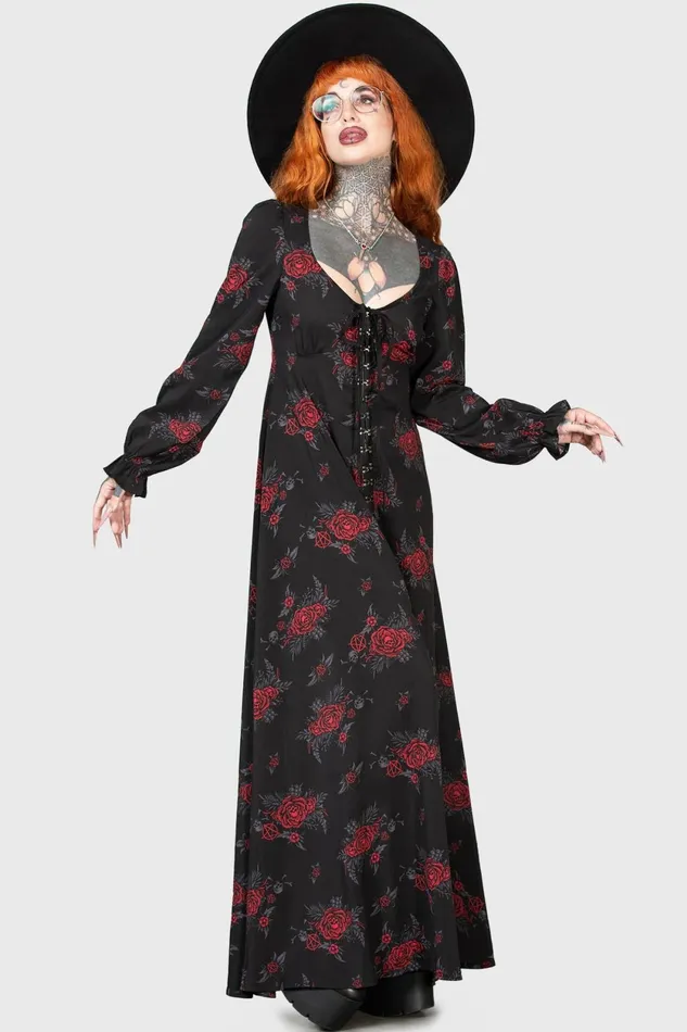 Women Shirt Killstar Hail Pandora Maxi Dress