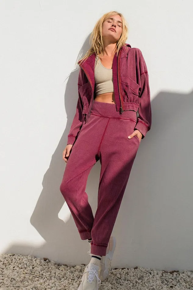 Women Shorts Free People Time Out Set Varsity Red