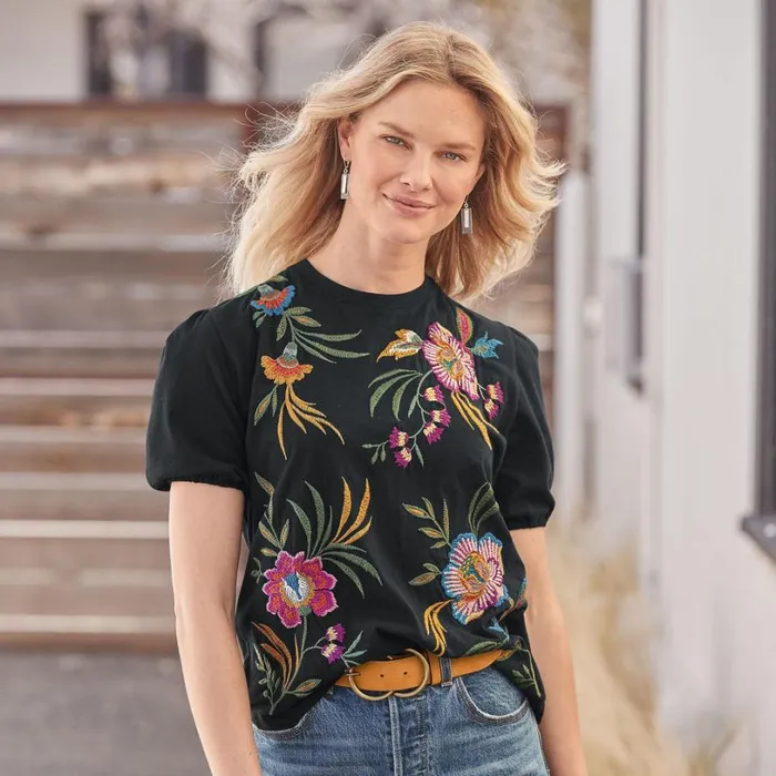 Women Sidonia Tee Black Sundance Catalog Tops