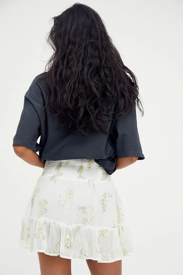 Women Skirts Free People Papillion Mini Skirt Ivory Combo