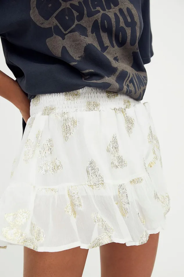 Women Skirts Free People Papillion Mini Skirt Ivory Combo