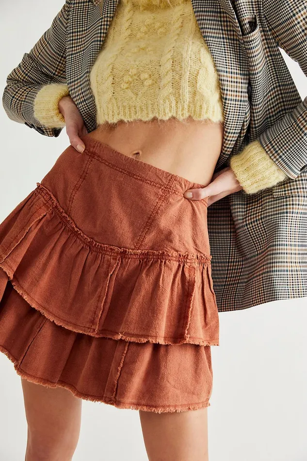 Women Skirts Free People Ruffles In The Sand Skirt Petrichor
