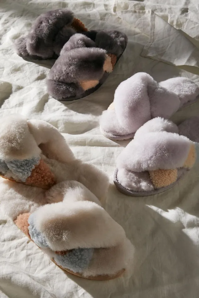 Women Slippers Free People Emu Mayberry Teddy Slippers Lilac