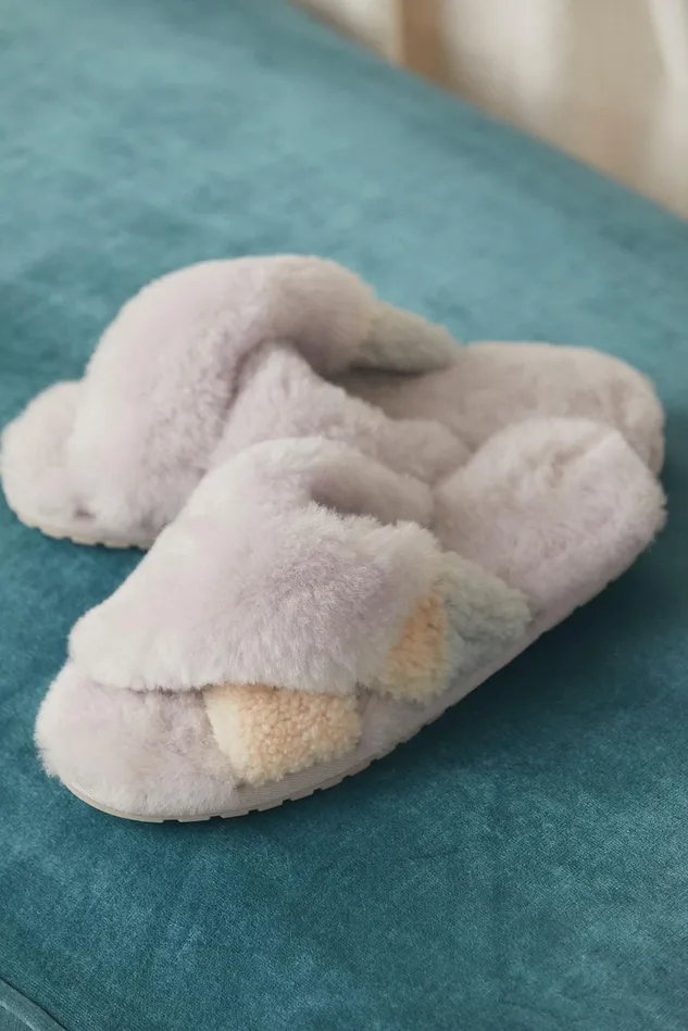 Women Slippers Free People Emu Mayberry Teddy Slippers Lilac