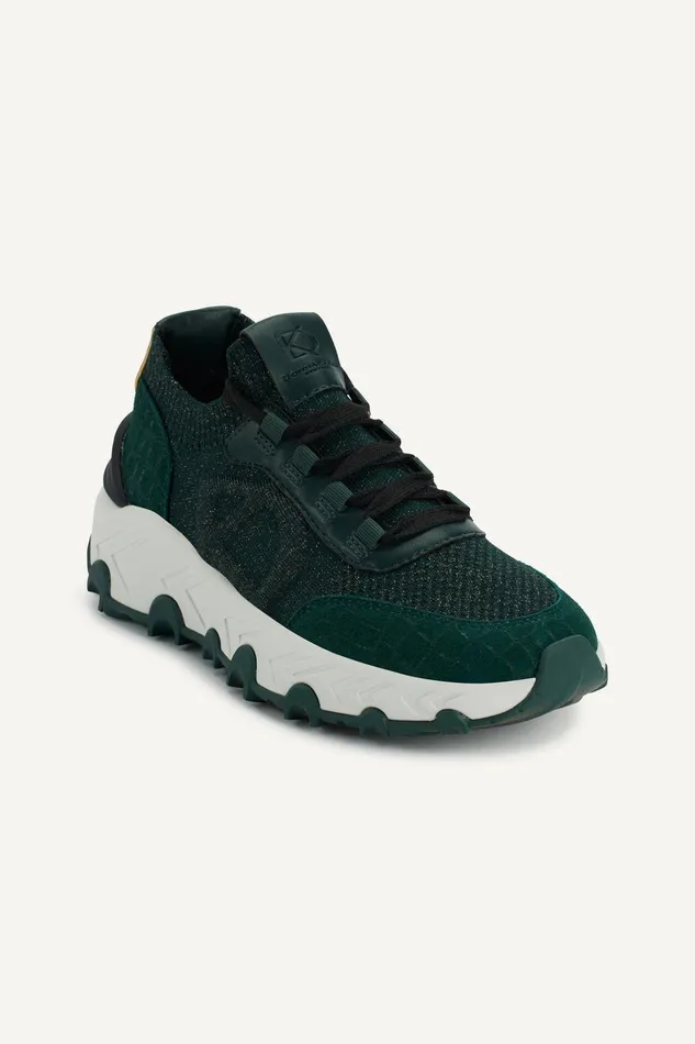 Women Sneakers Donna Karan BRANTLEY LACE UP WEDGE SNEAKER Forest Green
