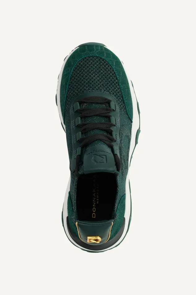 Women Sneakers Donna Karan BRANTLEY LACE UP WEDGE SNEAKER Forest Green