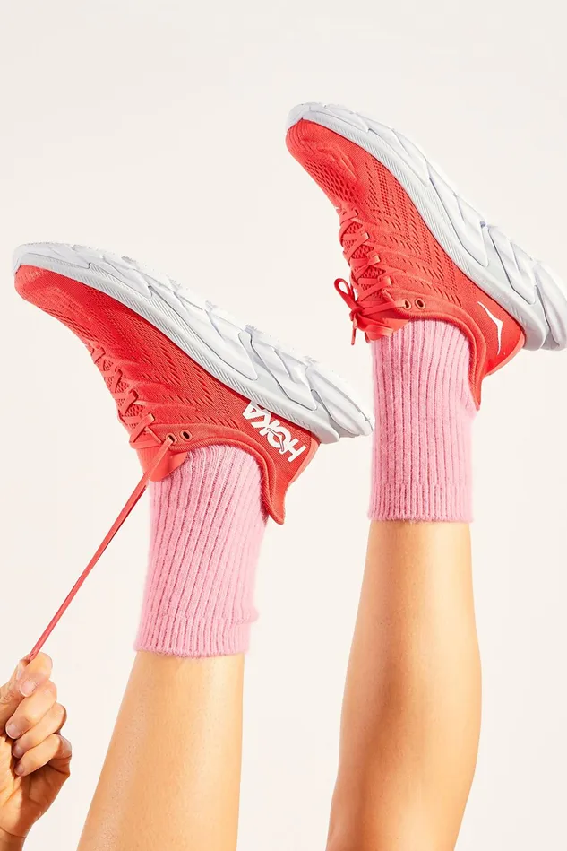 Women Sneakers Free People Hoka Clifton Edge Sneaker Hot Coral White