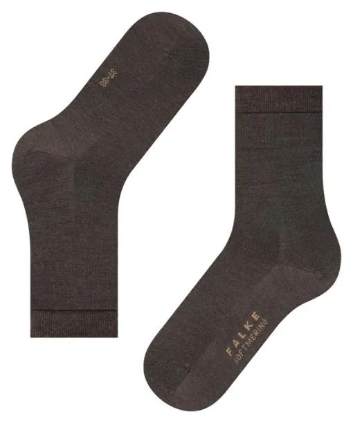 Women Softmerino Women Socks Dark Brown FALKE Socks