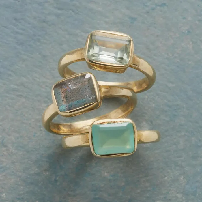 Women Solitaire Trio Ring Set Sundance Catalog Rings