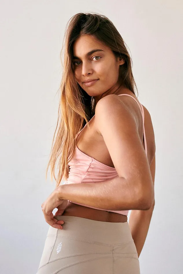 Women Sports Bras Free People Luminous Crop First Place Pink