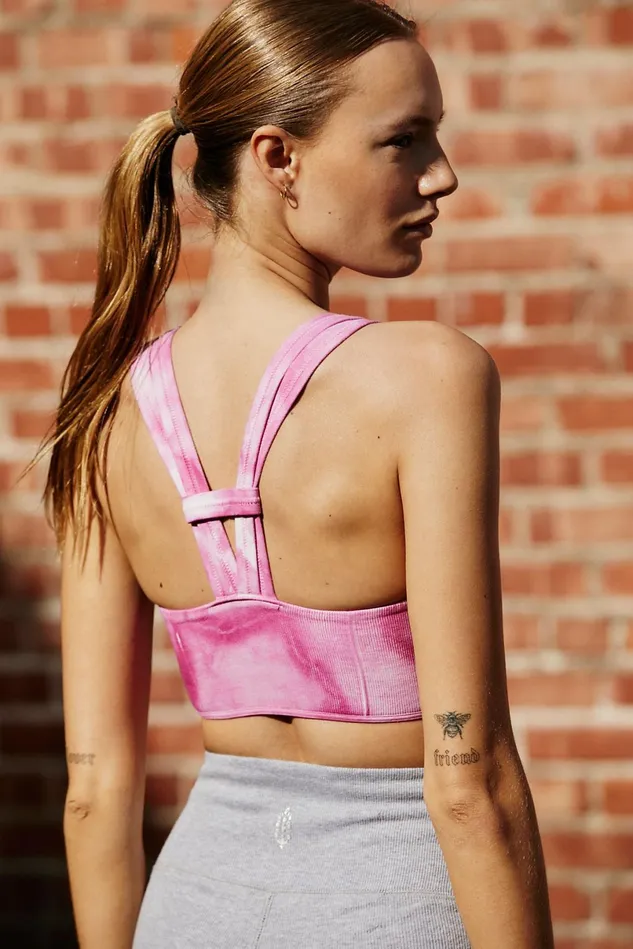 Women Sports Bras Free People On The Radar Bra Tie Dye Pink Astor Combo