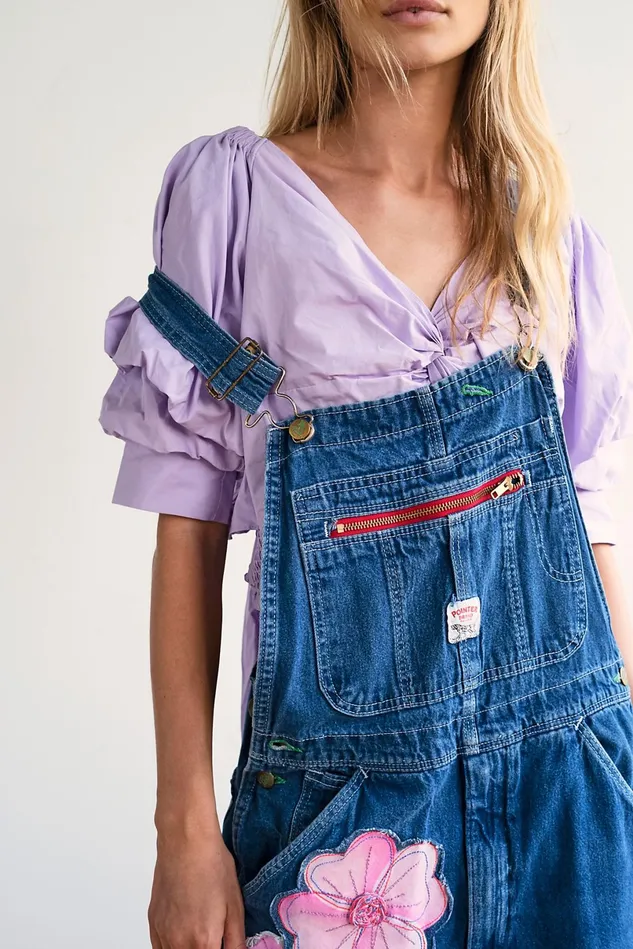 Women Statement Jeans Free People Rialto Suzy Overalls Hot Pink Floral