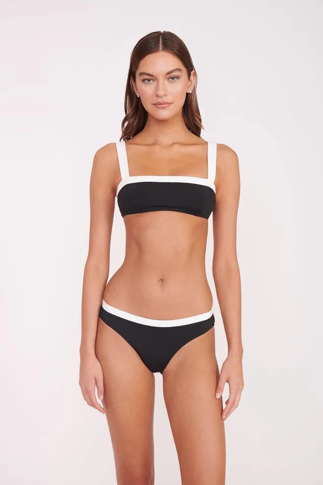 Women STAUD Bikinis LIV BIKINI TOP BLACK WHITE